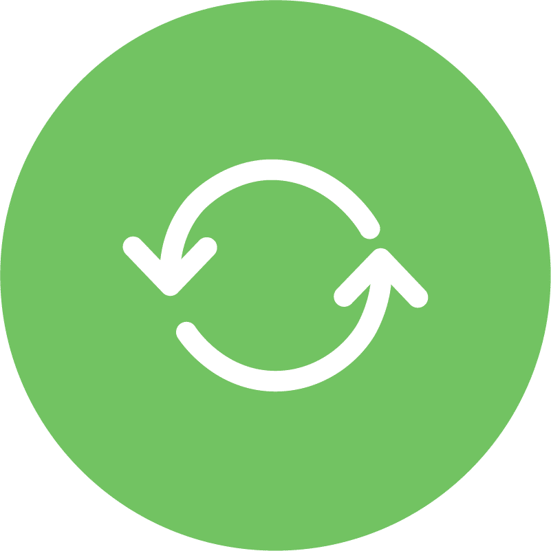 Icon mit Kreislauf-Pfeilen